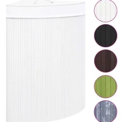 Sale vidaXL Hörntvättkorg Bambu 60 L white Vit