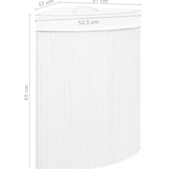 Sale vidaXL Hörntvättkorg Bambu 60 L white Vit