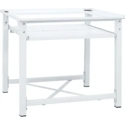 Sale vidaXL Piedestal för tvättmaskin med utdragbar hylla vit