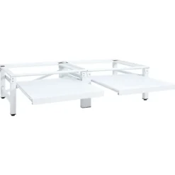 Online vidaXL Sockel för tvättmaskin med utdragbar hylla vit