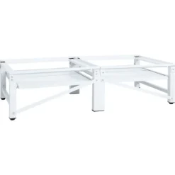 Online vidaXL Sockel för tvättmaskin med utdragbar hylla vit