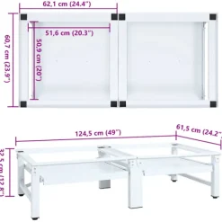 Online vidaXL Sockel för tvättmaskin med utdragbar hylla vit
