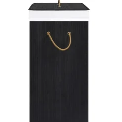 Clearance vidaXL Tvättkorg bambu med 2 sektioner 72 L Svart