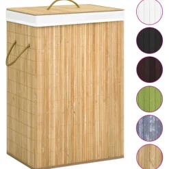 Discount vidaXL Tvättkorg bambu med 2 sektioner 72 L Brun
