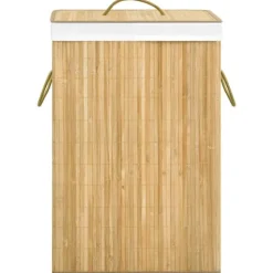 Discount vidaXL Tvättkorg bambu med 2 sektioner 72 L Brun