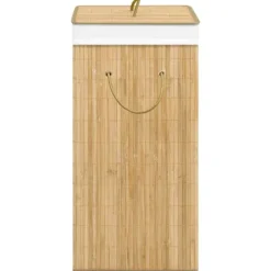 Discount vidaXL Tvättkorg bambu med 2 sektioner 72 L Brun