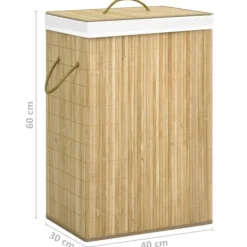 Discount vidaXL Tvättkorg bambu med 2 sektioner 72 L Brun