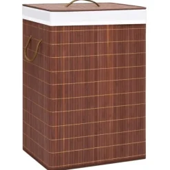 Hot vidaXL Tvättkorg bambu med 2 sektioner 72 L Brun