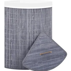 Clearance vidaXL Tvättkorg för hörn bambu 60 L grå