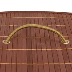 Best vidaXL Tvättkorg för hörn bambu 60 L Brun