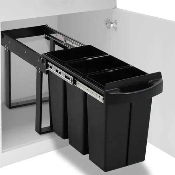 Discount vidaXL Utdragbar sophink mjuk stängning 36 L Svart