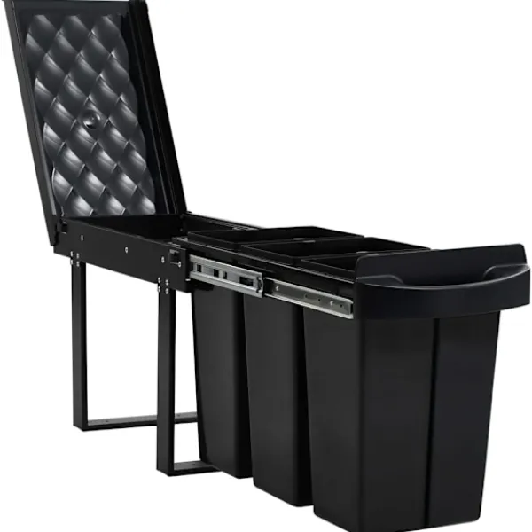 Discount vidaXL Utdragbar sophink mjuk stängning 36 L Svart