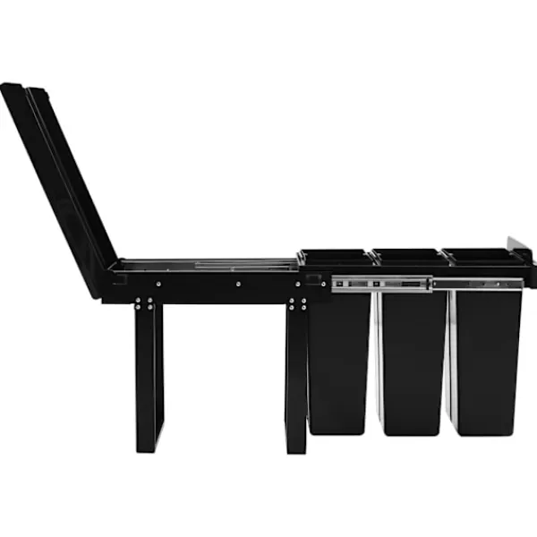Discount vidaXL Utdragbar sophink mjuk stängning 36 L Svart