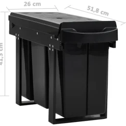 Discount vidaXL Utdragbar sophink mjuk stängning 36 L Svart