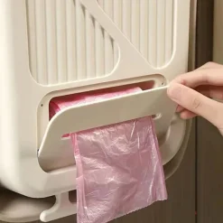 Outlet Vikbar Hängande Papperskorg 21,6 x 20,3 x 12 cm Vit Plast Köksavfallsbehållare