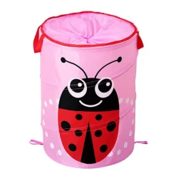 Clearance LBSS Vikbar Söt Tecknad Tyg Tvättkorg Stor Organizer Tvättväska Hållare För Hem Ladybug