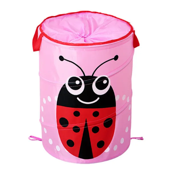 Clearance LBSS Vikbar Söt Tecknad Tyg Tvättkorg Stor Organizer Tvättväska Hållare För Hem Ladybug