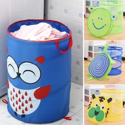 Clearance LBSS Vikbar Söt Tecknad Tyg Tvättkorg Stor Organizer Tvättväska Hållare För Hem Ladybug