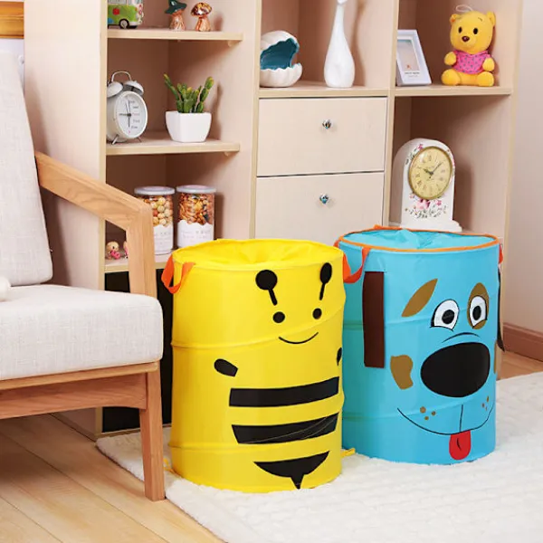 Clearance LBSS Vikbar Söt Tecknad Tyg Tvättkorg Stor Organizer Tvättväska Hållare För Hem Ladybug