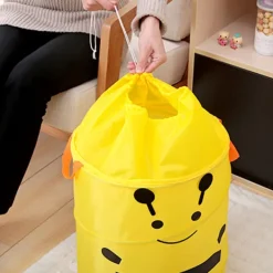 Clearance LBSS Vikbar Söt Tecknad Tyg Tvättkorg Stor Organizer Tvättväska Hållare För Hem Ladybug