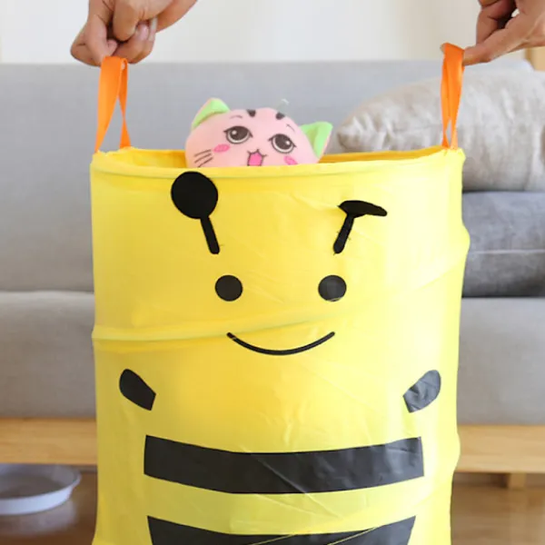 Clearance LBSS Vikbar Söt Tecknad Tyg Tvättkorg Stor Organizer Tvättväska Hållare För Hem Ladybug