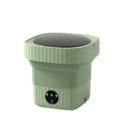 Vikbar Tvättmaskin, 3 Rengöringslägen, 6L Kapacitet Liten Handtvättmaskin med Torktumlare för Resor, Husbil, Sovsalar