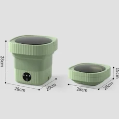 Vikbar Tvättmaskin, 3 Rengöringslägen, 6L Kapacitet Liten Handtvättmaskin med Torktumlare för Resor, Husbil, Sovsalar