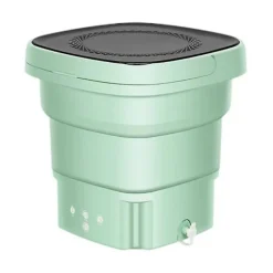 Hot Vikbar tvättmaskin med torkkorg för kläder, strumpor, underkläder, mini, grön, EU