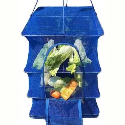 Clearance Vikbart 4-lagers torkställ, kompatibelt med grönsaks- och fisknät, hängande torknät, torka mat naturligt