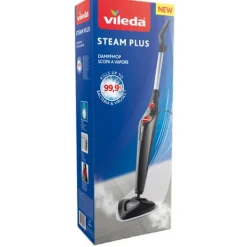 Best VILEDA 168917 Steam Plus 3.0 elektrisk ångmopp med 2x microfiber ersättningstampar, rengöring av mattor Svart