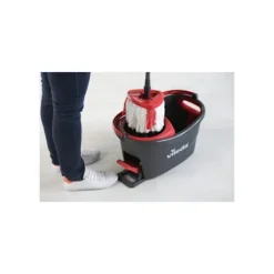 Hot VILEDA Turbo Mopp för Enkel Golvrengöring[JUN] Grå, röd och vit