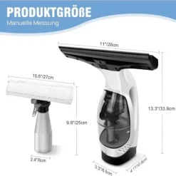 Sale Vindrutetorkare - fönsterputsare - fönsterskrapa - fönsterrengörare - sladdlös fönstertvätt - vattentank, spray med