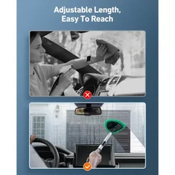 Clearance Vindrutetvätt, bilvindrutetvättverktyg för insidan med 4 återanvändbara och tvättbara mikrofiberkuddar, grön green