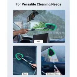 Clearance Vindrutetvätt, bilvindrutetvättverktyg för insidan med 4 återanvändbara och tvättbara mikrofiberkuddar, grön green