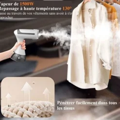 New Generic (Vit) Handhållen Klädångare, 1500W 300ML 130 Grader Vertikal Klädångare för Hemresor, Snabb Uppvärmning, Vit White