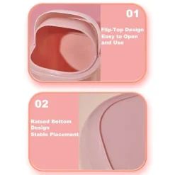 Online (Vit Kanin) Liten Soptunna med Lock Söt Kanin Mini soptunna 1,5 Liter Skrivbordssoptunna för Skrivbord, Sovrum, Kontor