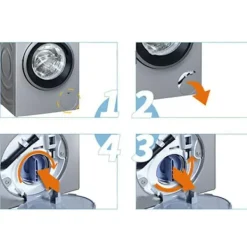 New Vit lämplig för Siemens Bosch 1095 1065 WD7205 trumma tvättmaskin avloppspump avloppsplugg lock blockerad