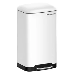 Best Songmics Vit pedalhink med innerhink och mjukstängande lock – 30 liter