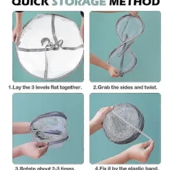 Discount 3-vånings torkställning för tröjor, hängande klädtork, tvättnätstorkställning, hopfällbar [D]