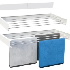Best Vonia Väggtorkställning - Infällbar - Klädtorkställning för Inomhus- och Utomhusbruk - Väggmonterad Torkställning för Vägg - 80 x 40 cm - Vit
