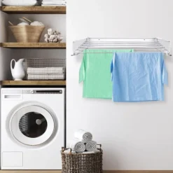 Best Vonia Väggtorkställning - Infällbar - Klädtorkställning för Inomhus- och Utomhusbruk - Väggmonterad Torkställning för Vägg - 80 x 40 cm - Vit