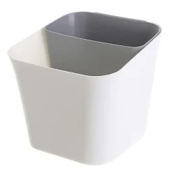 Våtsorterings- och torrsorteringsbehållare för avfall, dubbla användningsområden, soptunna, papperskorg, plastbehållare för skräp (grå)