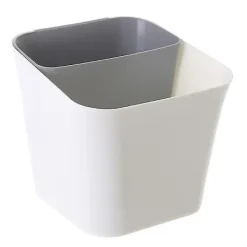 Våtsorterings- och torrsorteringsbehållare för avfall, dubbla användningsområden, soptunna, papperskorg, plastbehållare för skräp (grå)