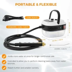 Online 2500W Bilångare för Biltvätt Högtrycks Handhållen Ångrengörare med Vattentank Portabel Elektrisk Ångrengöringsmaskin H