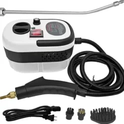 2500W Handheld Steam Cleaner - Pressure Steamer with 3 Brush Heads, 6 Levels, 1000ml Water Tank