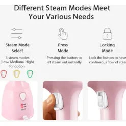 Clearance 1500W Handhållen Klädångare 3 Ånglägen, 350ml Stor Avtagbar Vattentank för Hem, Kontor och Resor