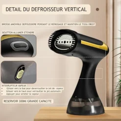 Hot 9054726980369 1500W Handhållen Ångare - Kraftfull Ånga på 20 Sekunder - 300ml Tank - Portabel och Resevänlig