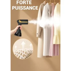 Hot CL 1500W Handhållen Ångare - Kraftfull Ånga på 20 Sekunder - 300ml Tank - Portabel och Resevänlig