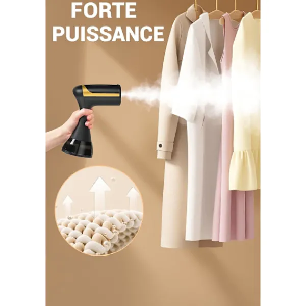 Hot CL 1500W Handhållen Ångare - Kraftfull Ånga på 20 Sekunder - 300ml Tank - Portabel och Resevänlig
