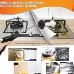 Outlet 2500W Handhållen ångrengörare, 1500 ml högtrycksångare för rengöring, multifunktionell bärbar ångrengöring för hemmabruk, ångrengörare för